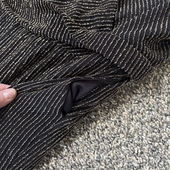 Torrid Black And Gold Cropped Pants Stretch Jumpsuit With Waist Belt. Size 1 NWT - Picture 6 of 8